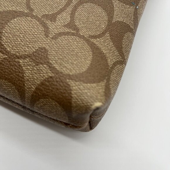 Coach Brown Coated Canvas Signature Pink Stripe Swingpack Bag - Picture 9 of 13